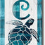 Letrero bienvenida tortuga marina madera decoración rústica