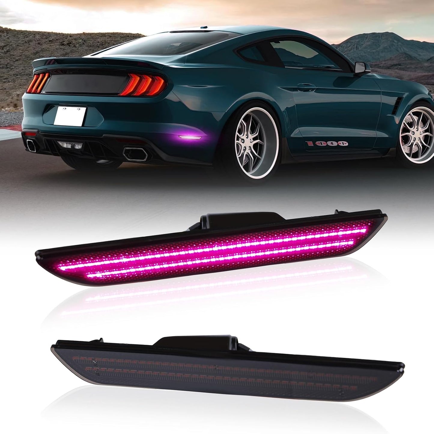 Luces LED laterales Ford Mustang 2015-23 ahumada rosa