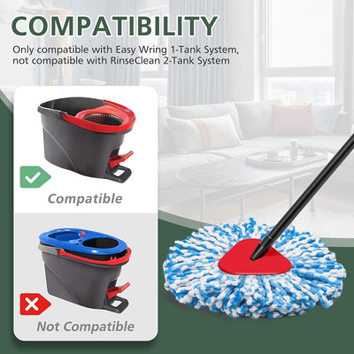 4 Cabezales repuesto mopa giratoria comp EasyWring microfibra