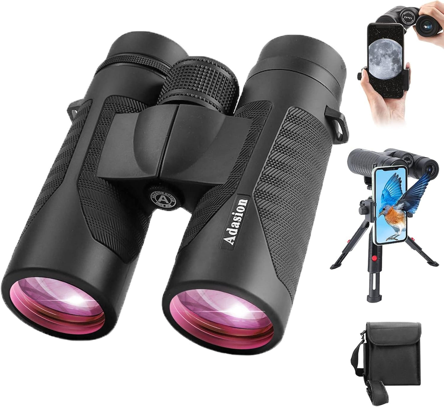 Prismáticos HD 12x42 Bak4 para observación aves caza