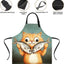 Delantal gato 2 bolsillos impermeable para cocina jardín