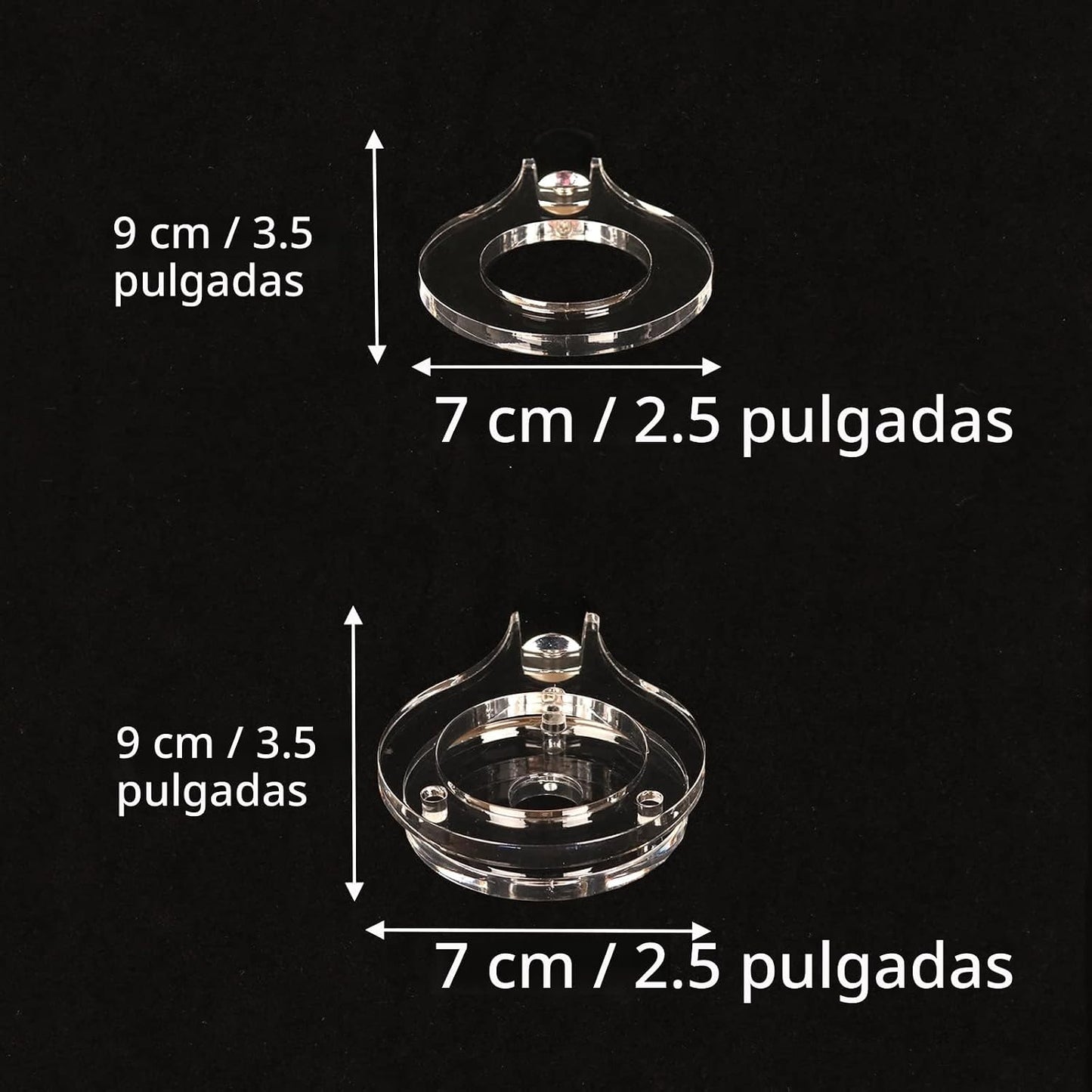 Soporte pared sable luz 1 agujero transparente