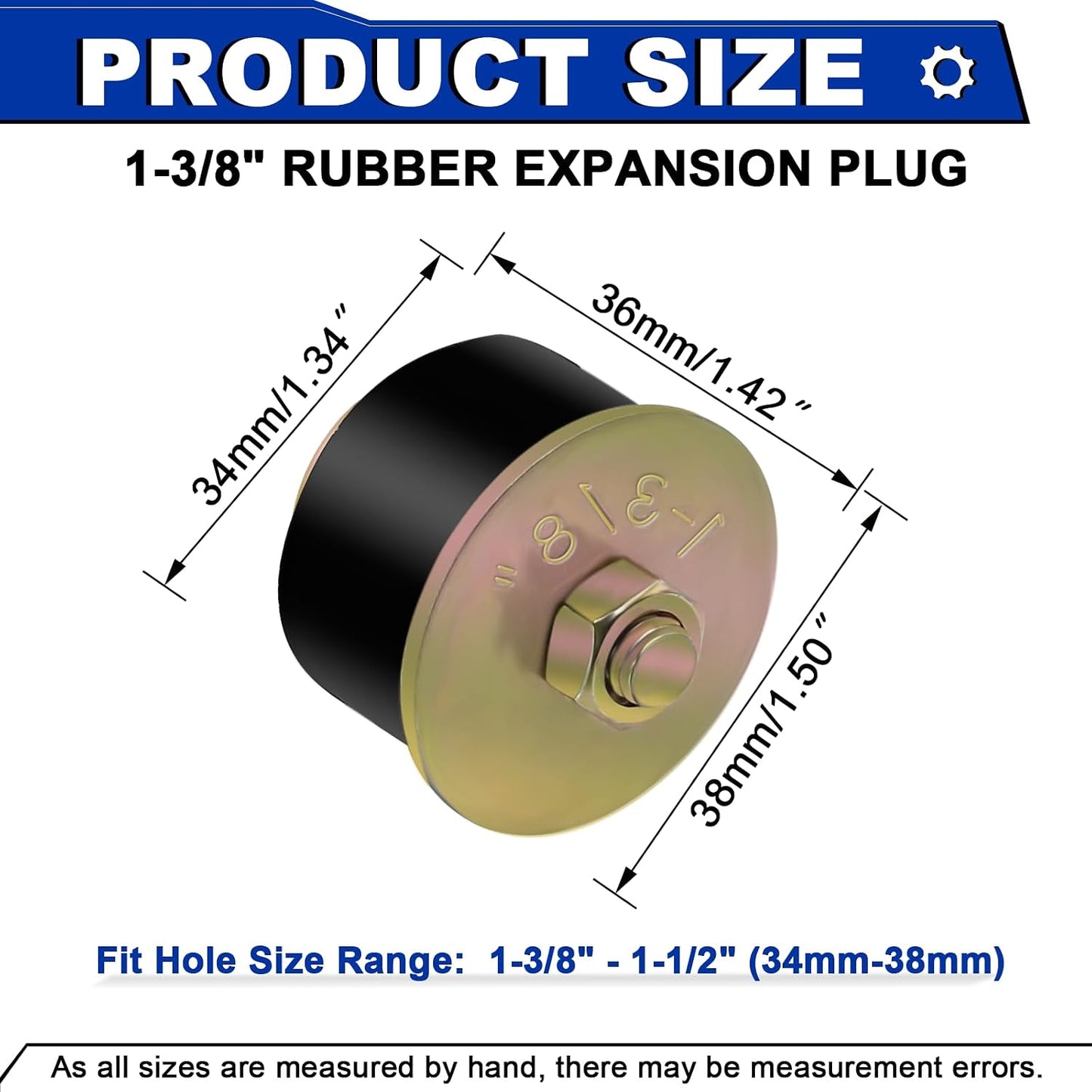 Tapones goma expansión 1-3/8 pulg 5 pzas para motores