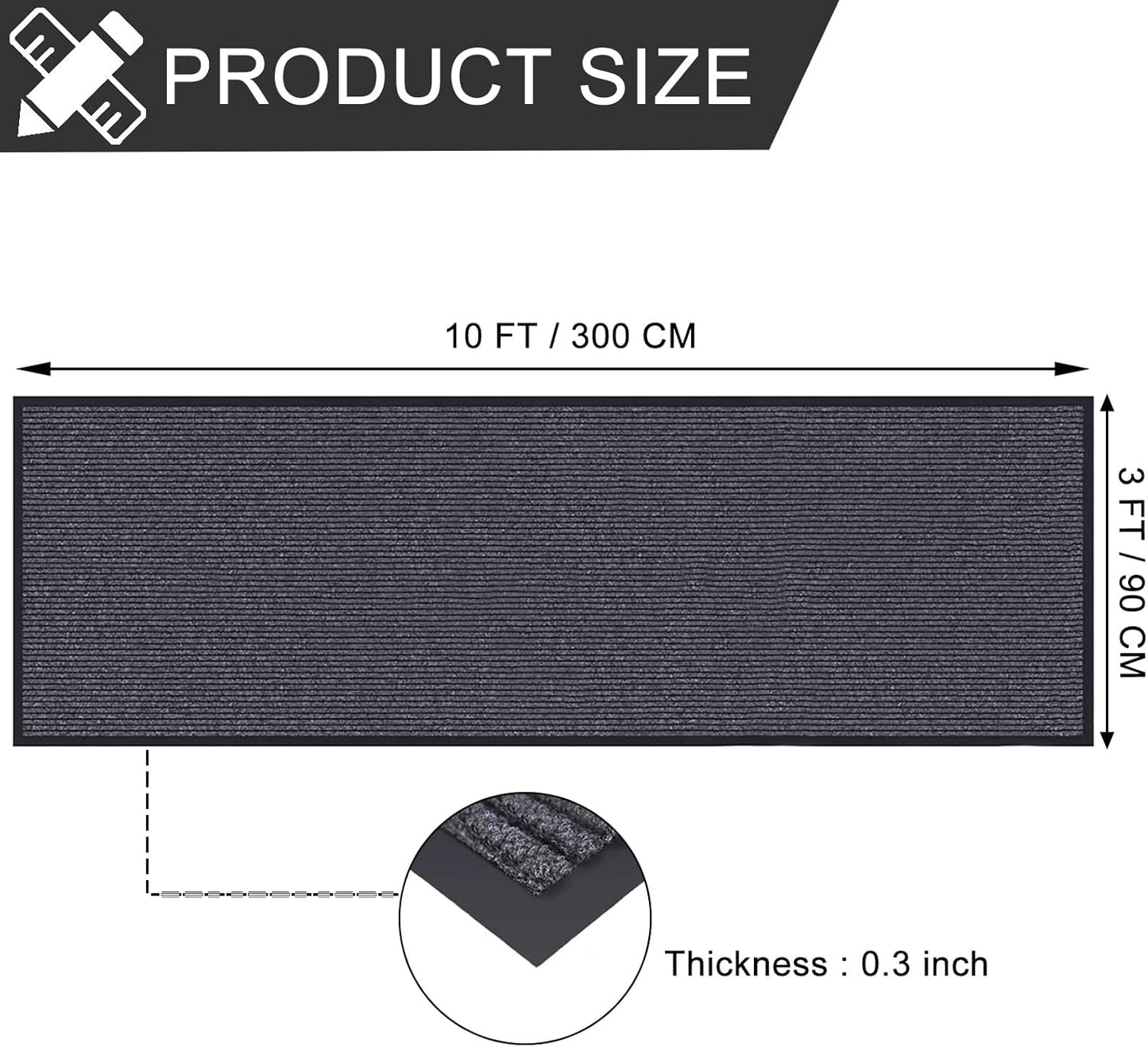 Tapete puerta 3x10ft absorbente interiores exteriores