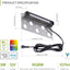 Lámpara LED pared 7pulg RGBW control voz impermeable negro