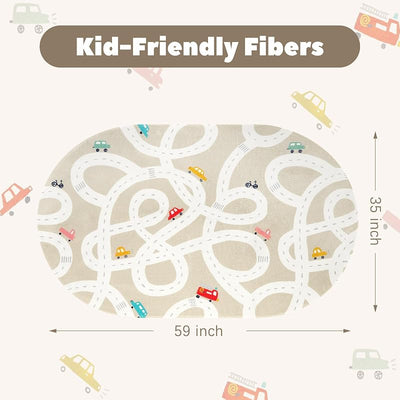 Alfombra coche juguete 4x6ft antiderrap para niños