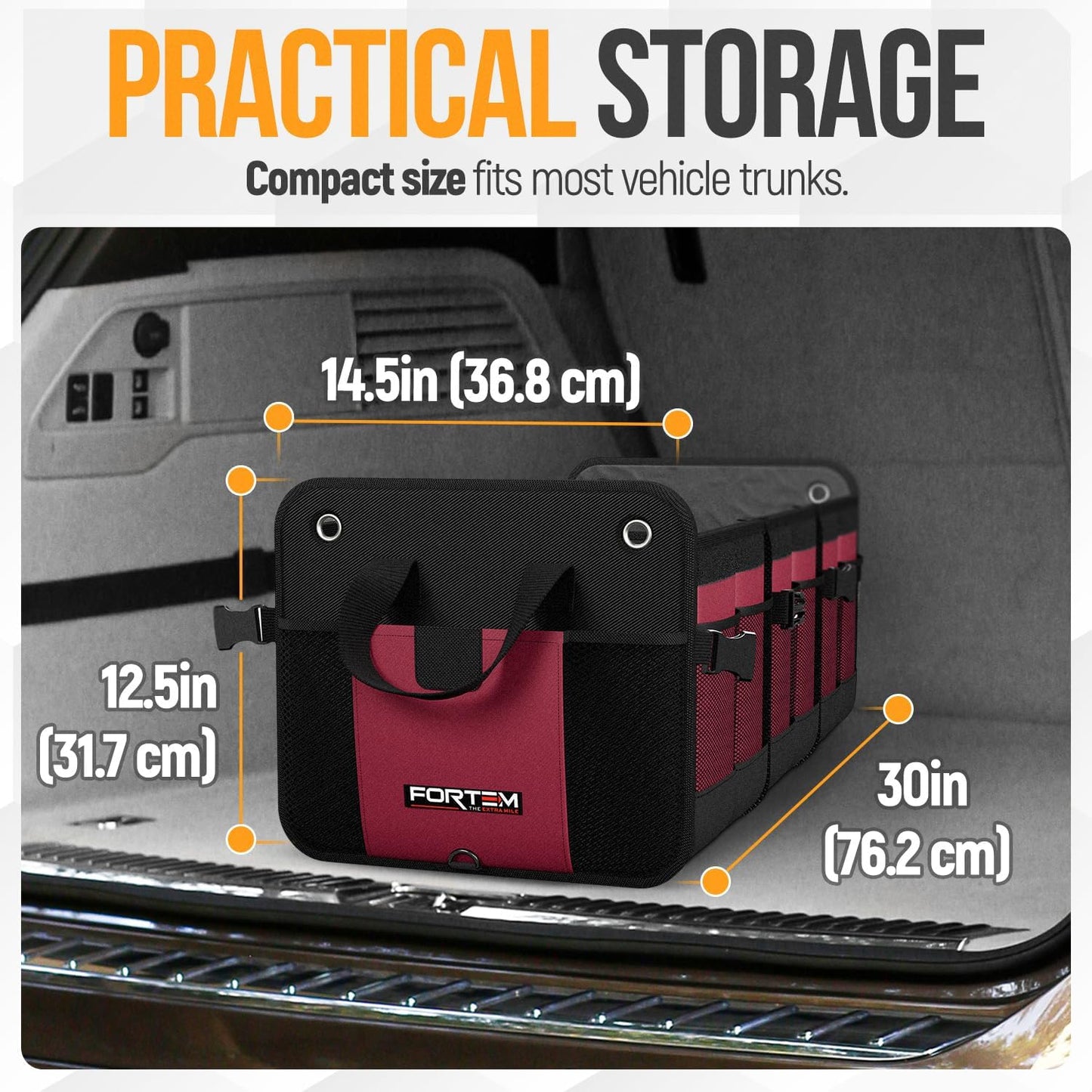 Organiz. maletero SUV plegable 110L antiderrap