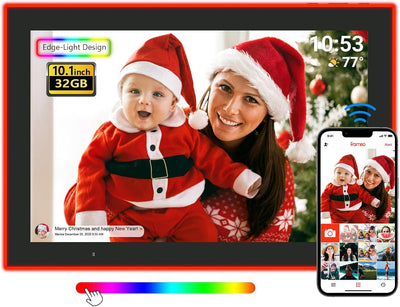Marco fotos digital WiFi 10.1pulg Edge-Light 32GB tactil LED