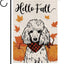 Bandera jardín doble cara caniche hello fall 12.5x