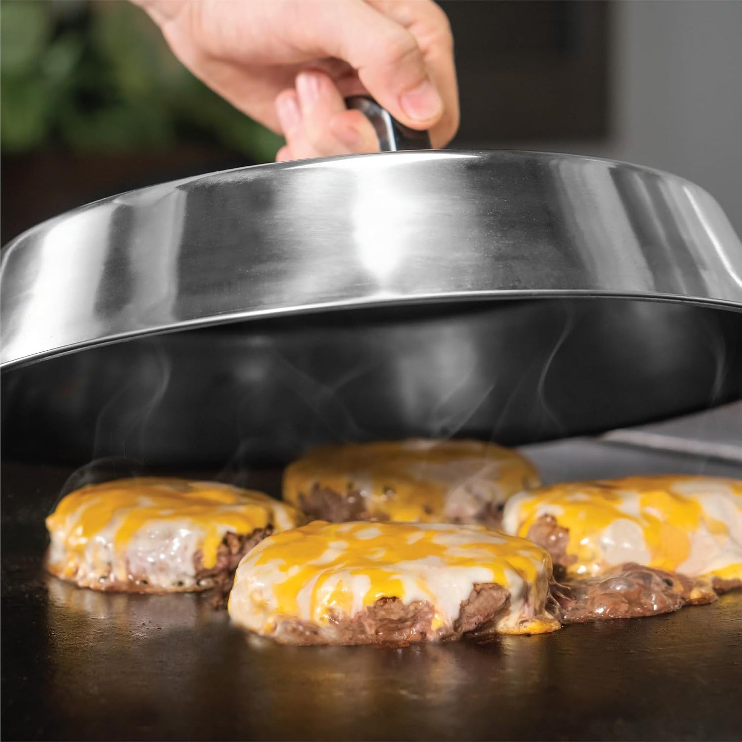 Tapa redonda 12pulg para derretir queso parrilla