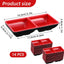 Set 14 Cuencos Salsa Doble Comp. Plato Soja Negro/Rojo