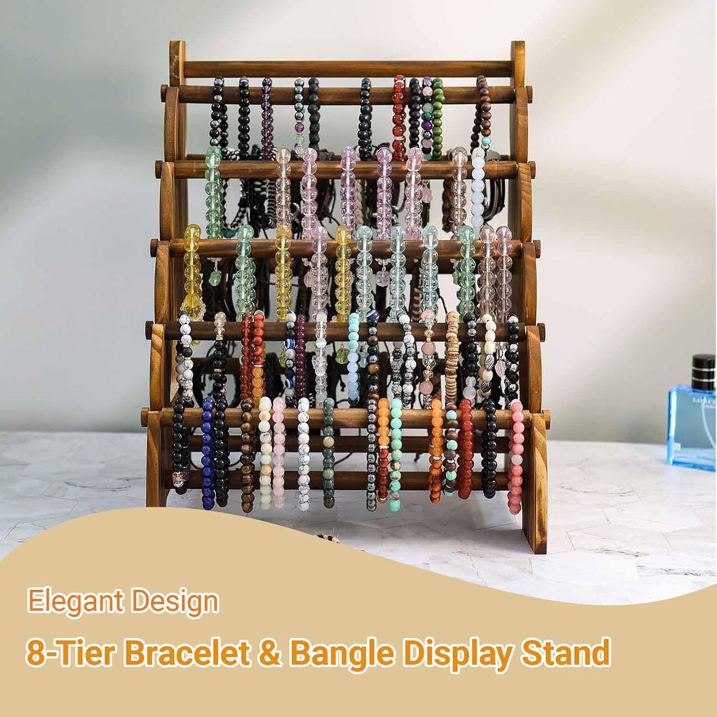 Soporte madera 8 niveles para pulseras y brazaletes 150-240