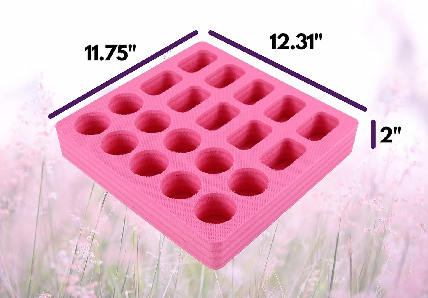 Organiz. loción aerosol 12.3x11.75" 20 ranuras rosa