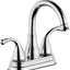 Grifo lavabo baño 2 manijas drenaje emergente 4" cromo