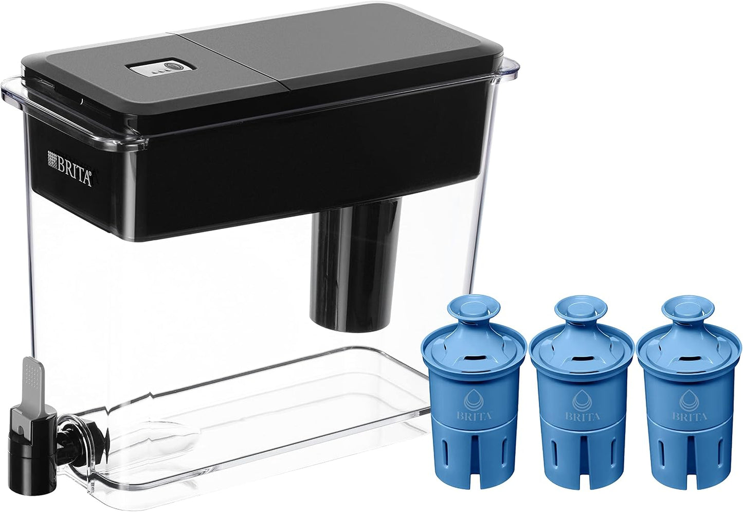 Dispensador filtro agua XL 3 filtros elite sin BPA negro