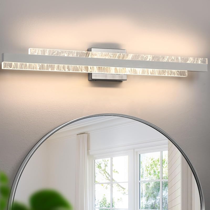 Luz Tocador Baño Níquel 32" LED Regulable 28W