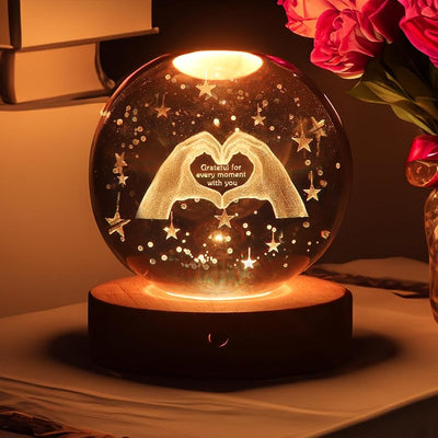 Luz Nocturna Bola Cristal 3D 16 Colores Control Remoto
