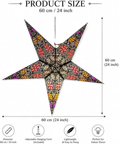 Pantalla linterna estrella 24pulg decoración navidad boda