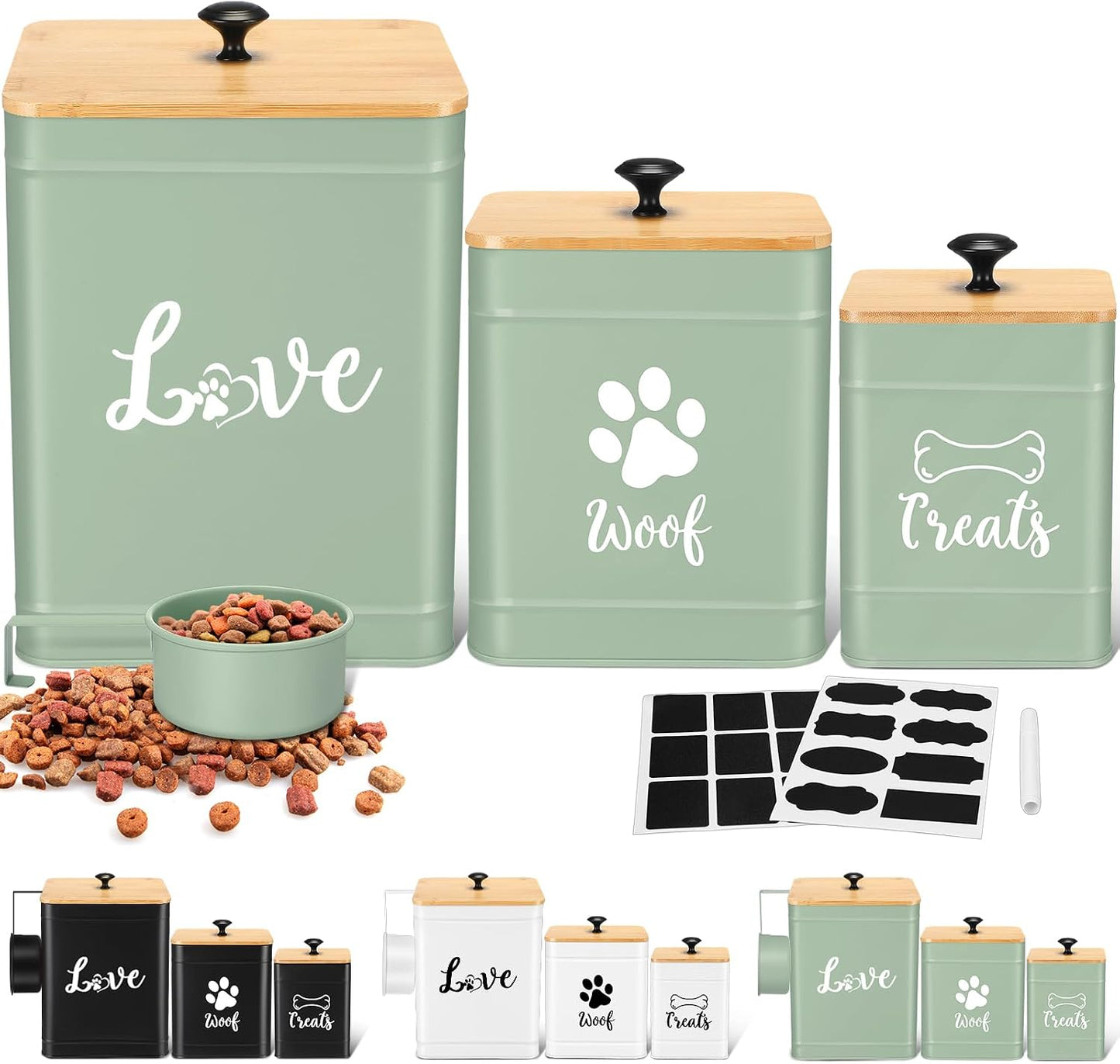 3 Pzas Tarro Comida Perro Tapas Bambú 732lb