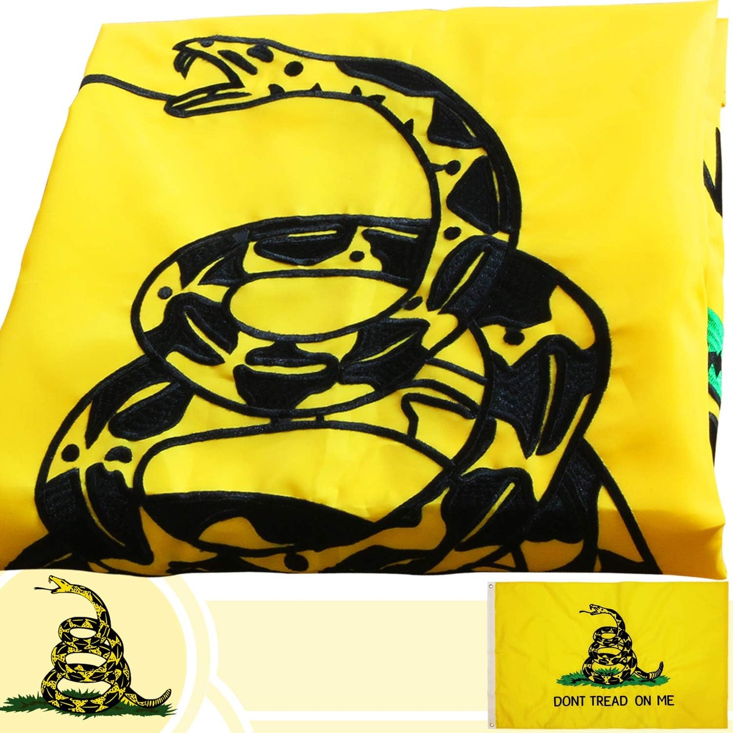 Bandera bordada Don't Tread On Me 3x5ft lona resistente