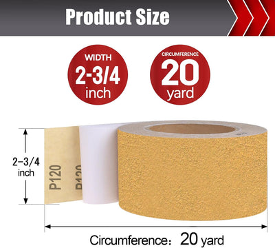 Papel lija PSA grano 120 20yd 2-3/4pulg auto y carpintería