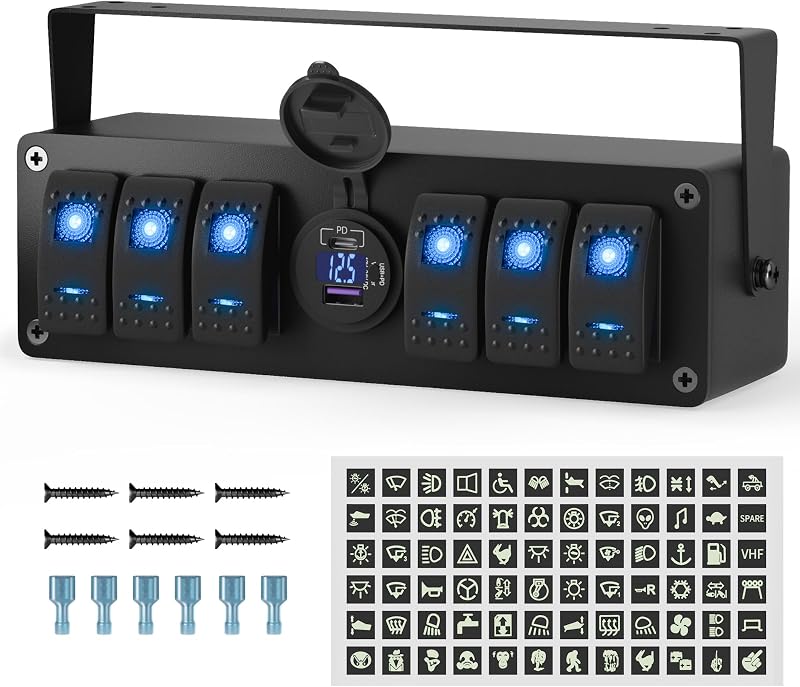 Caja interruptor basculante 12V con USB PD3.0