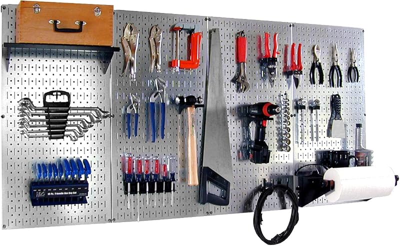 Organiz. herramientas metal galvanizado paneles negros