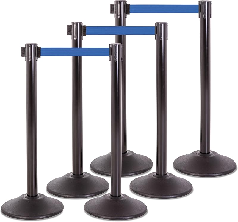 Puntal acero resistente cinturón azul retráctil 7.5ft 6 Pzas