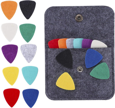 20 Pzas Púas Ukelele Fieltro Corazón con Estuche 10 Colores