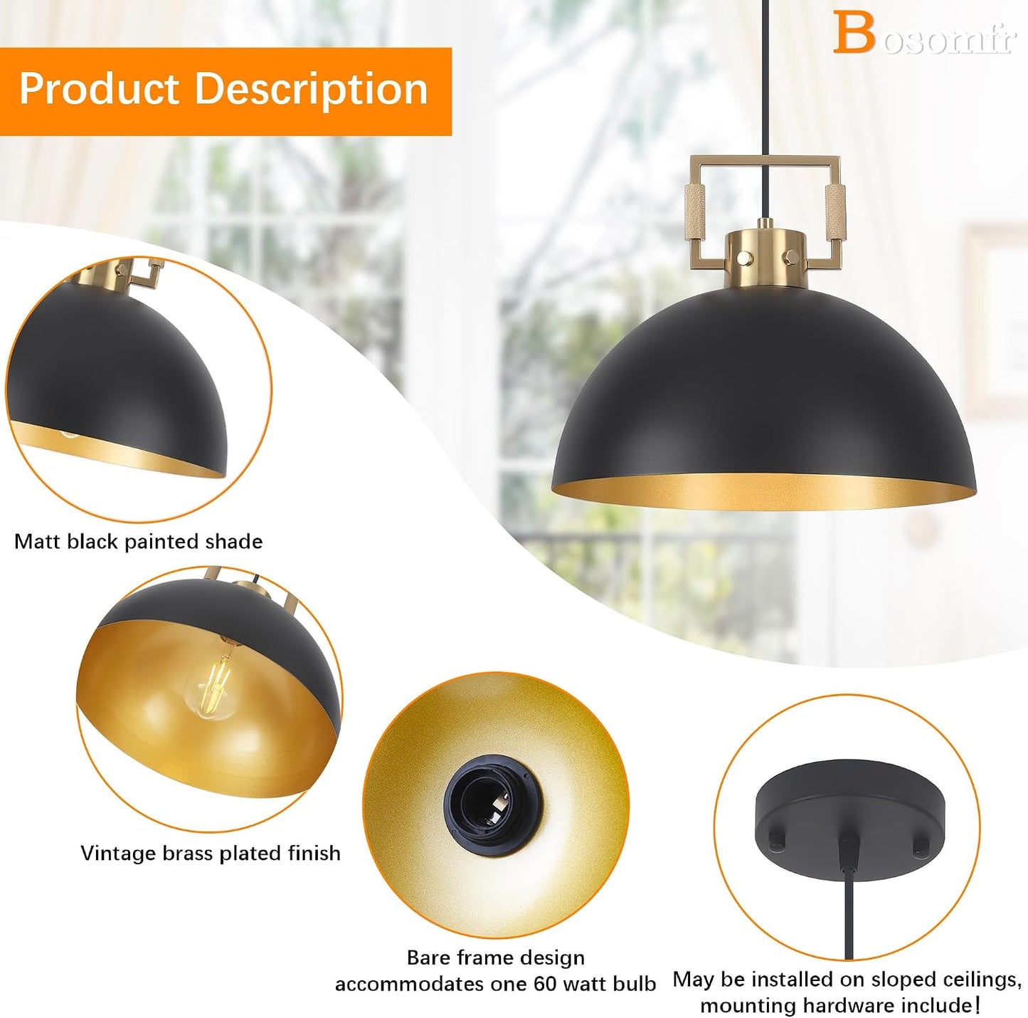 Lámpara colgante industrial negro mate 2 pzas ajustable