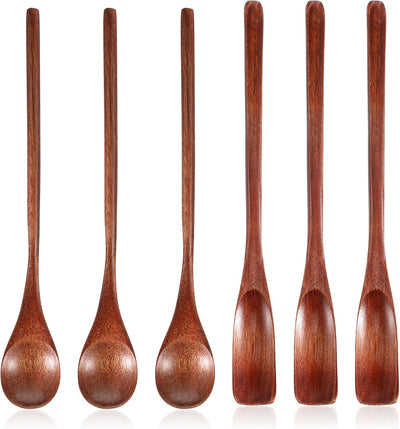 6 cucharaditas de madera de mango para café y miel