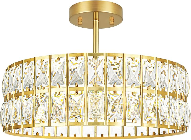 Candelabro techo dorado cepillado 5 luces cocina sala