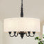 Candelabro tambor 5 luces negro 18pulg colgante rústica