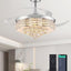 Ventilador techo retráctil 48" candelabro cristal control
