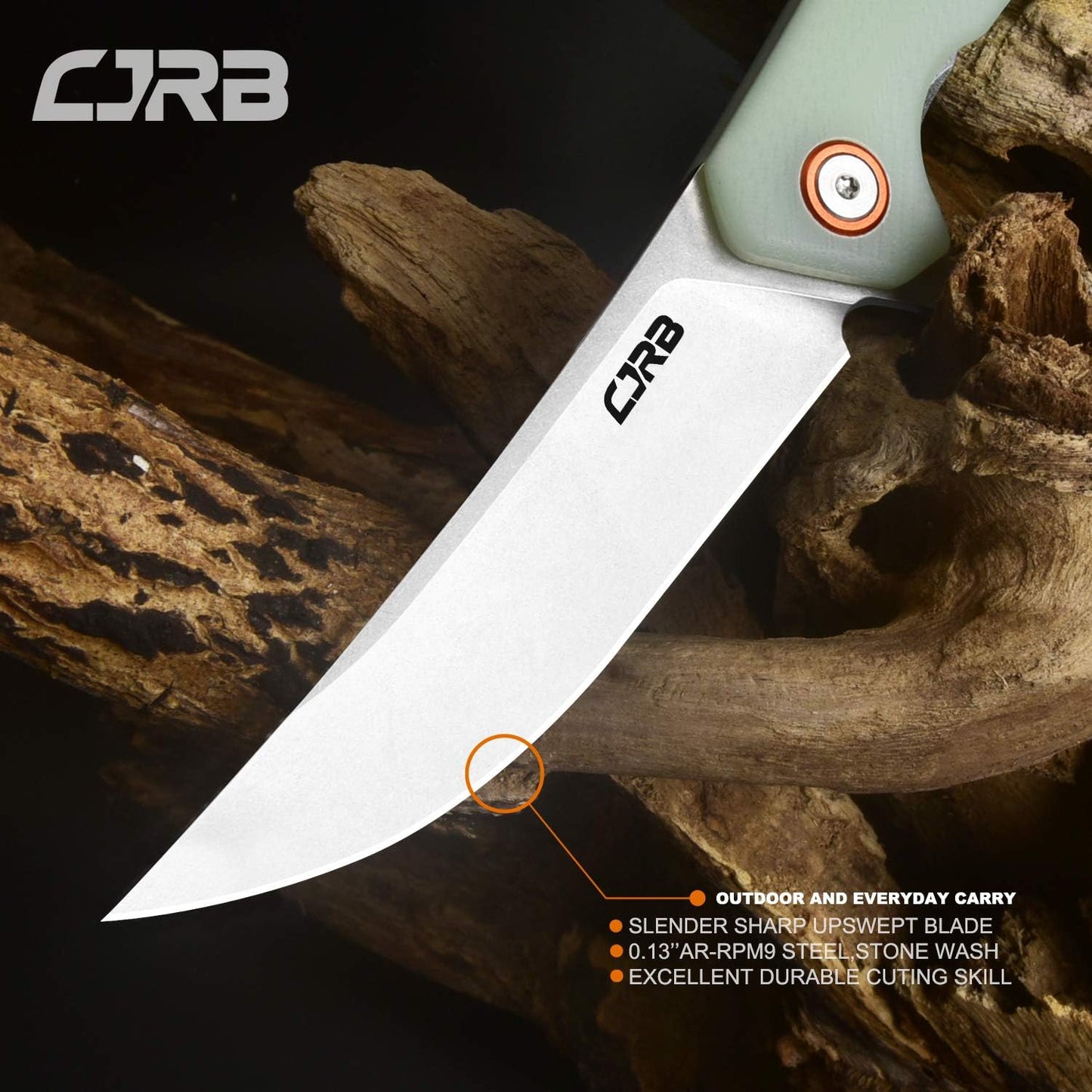 Cuchillo táctico plegable acero en polvo G10 EDC al aire