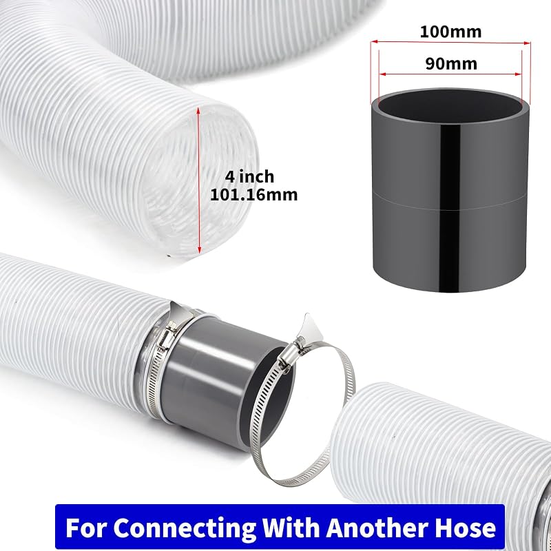 Manguera PVC transparente 4" x30ft con conector