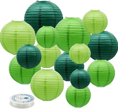 Faroles papel decoración fiesta color verde temática fútbol