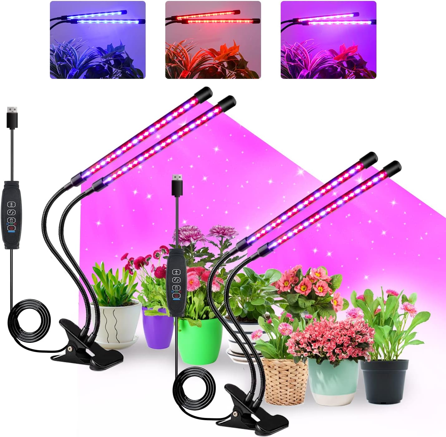 Lámparas LED cultivo interior espectro completo 9.8ft set 2