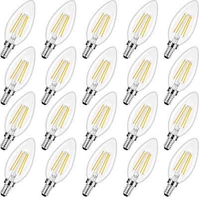 20 Bombillas LED E12 B10 Vintage 4 W 2700 K