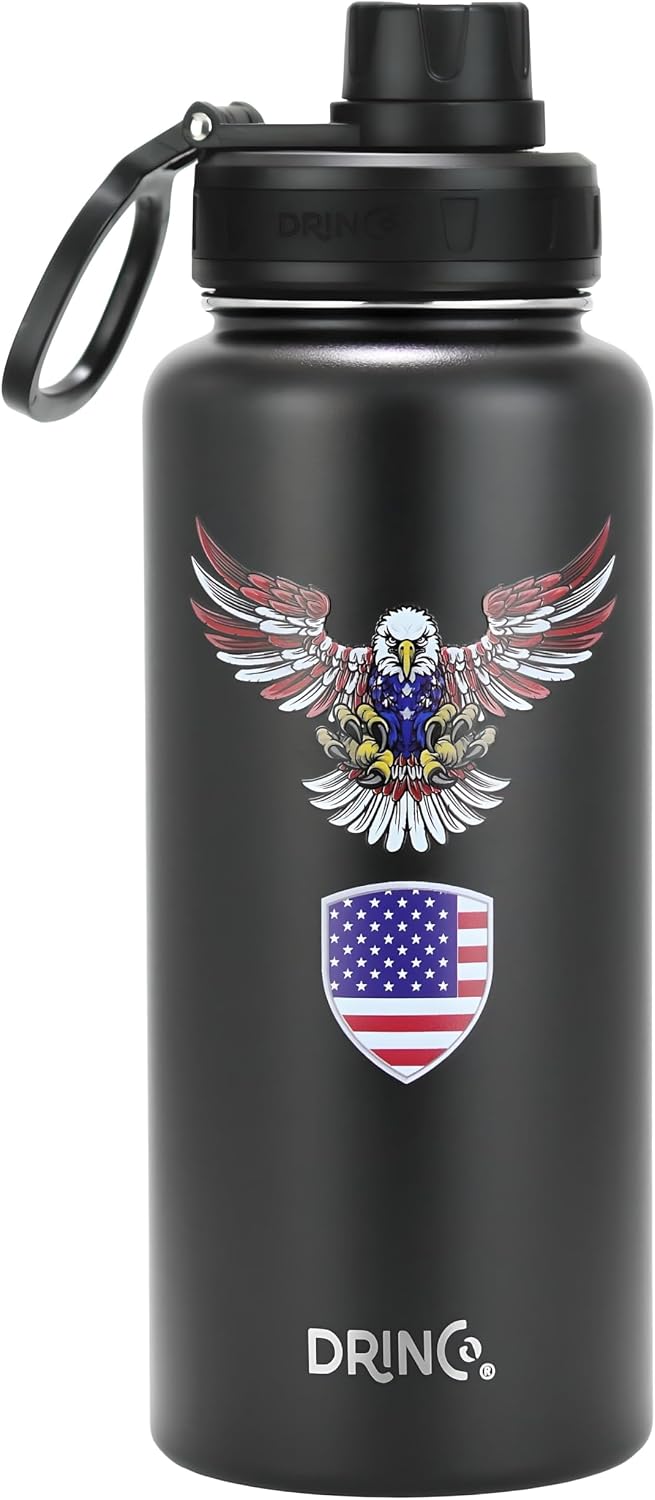 Botella agua acero inox doble pared 32oz color negro