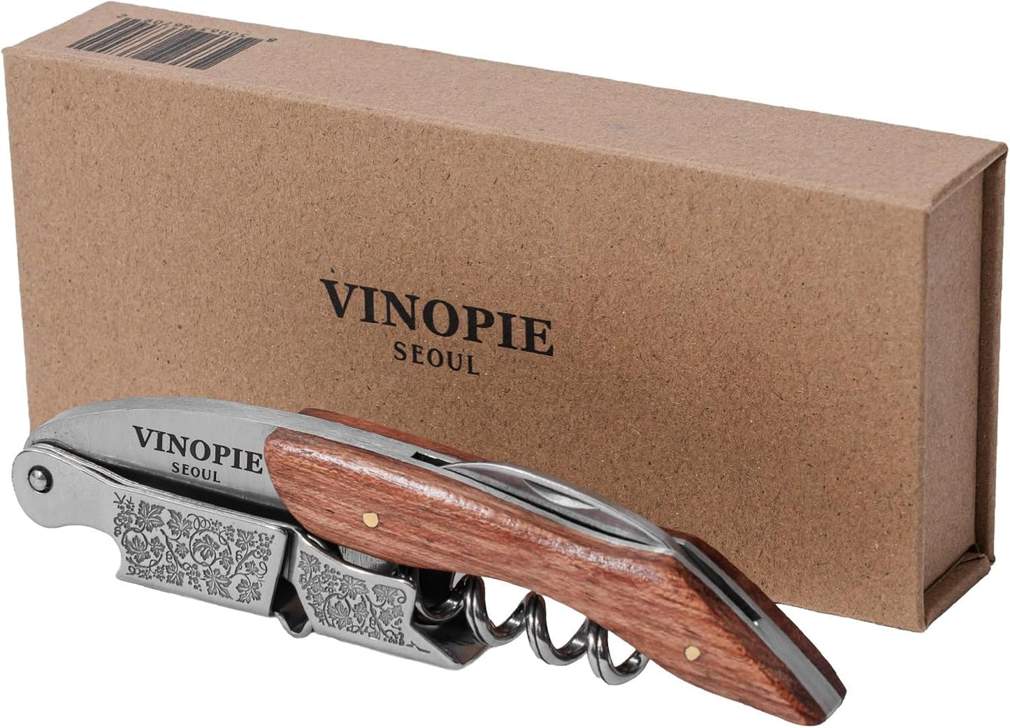 Sacacorchos acero inox con cortador llave vino