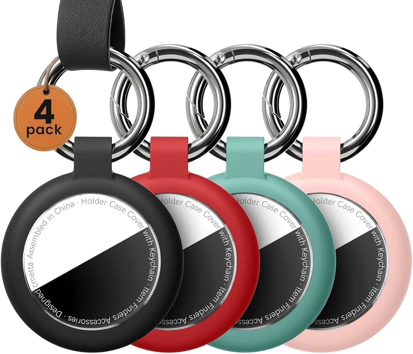 4 Fundas AirTag TPU suave soporte llavero ajuste seguro
