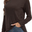 Camisa manga larga cuello redondo mujer holgada básica