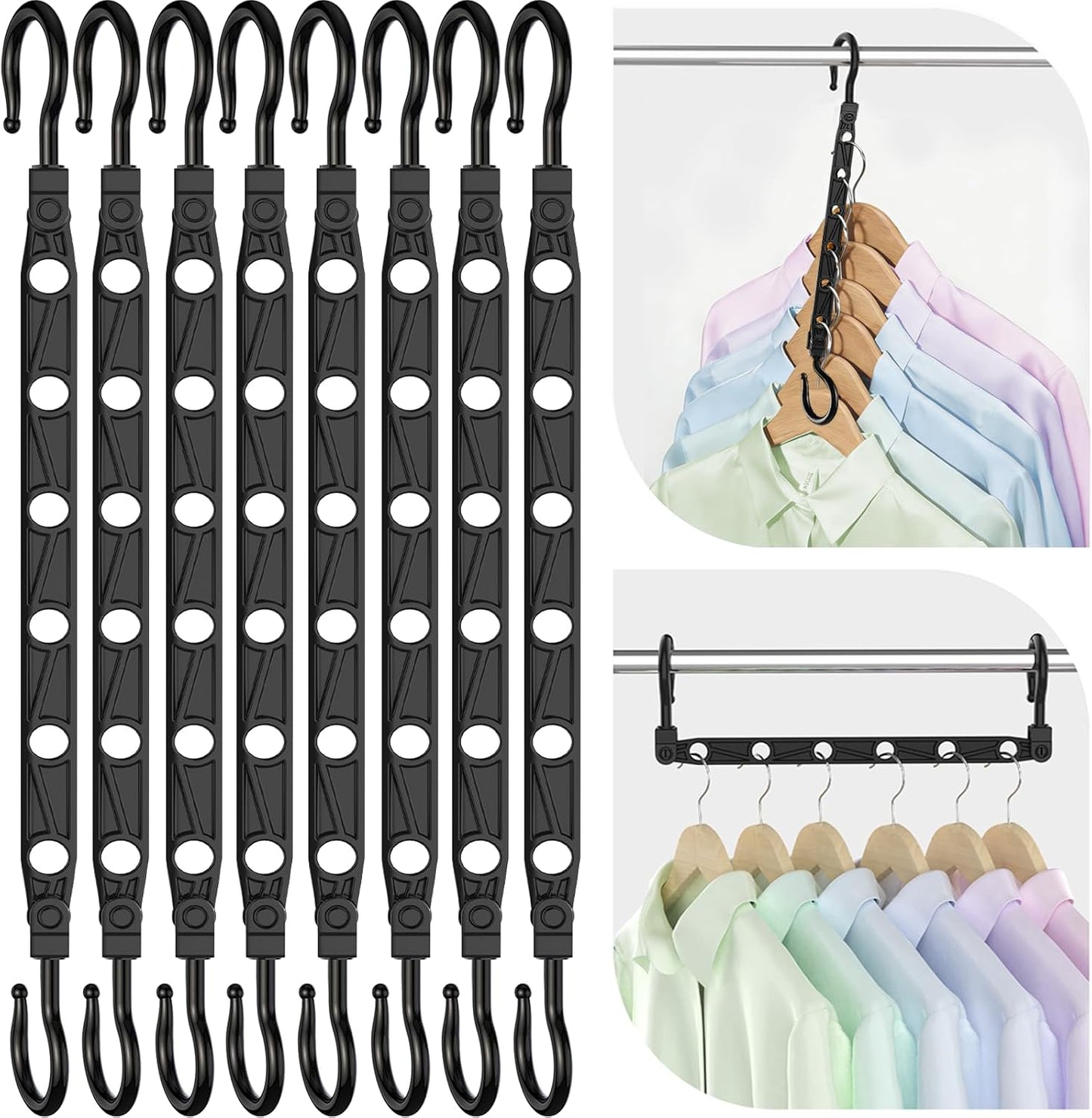 Perchas plegables con gancho giratorio 360° para 48 ropa