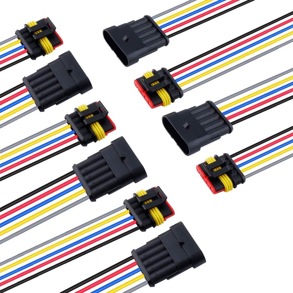 Set 5 conectores eléctricos 5 pines 18AWG a prueba de agua