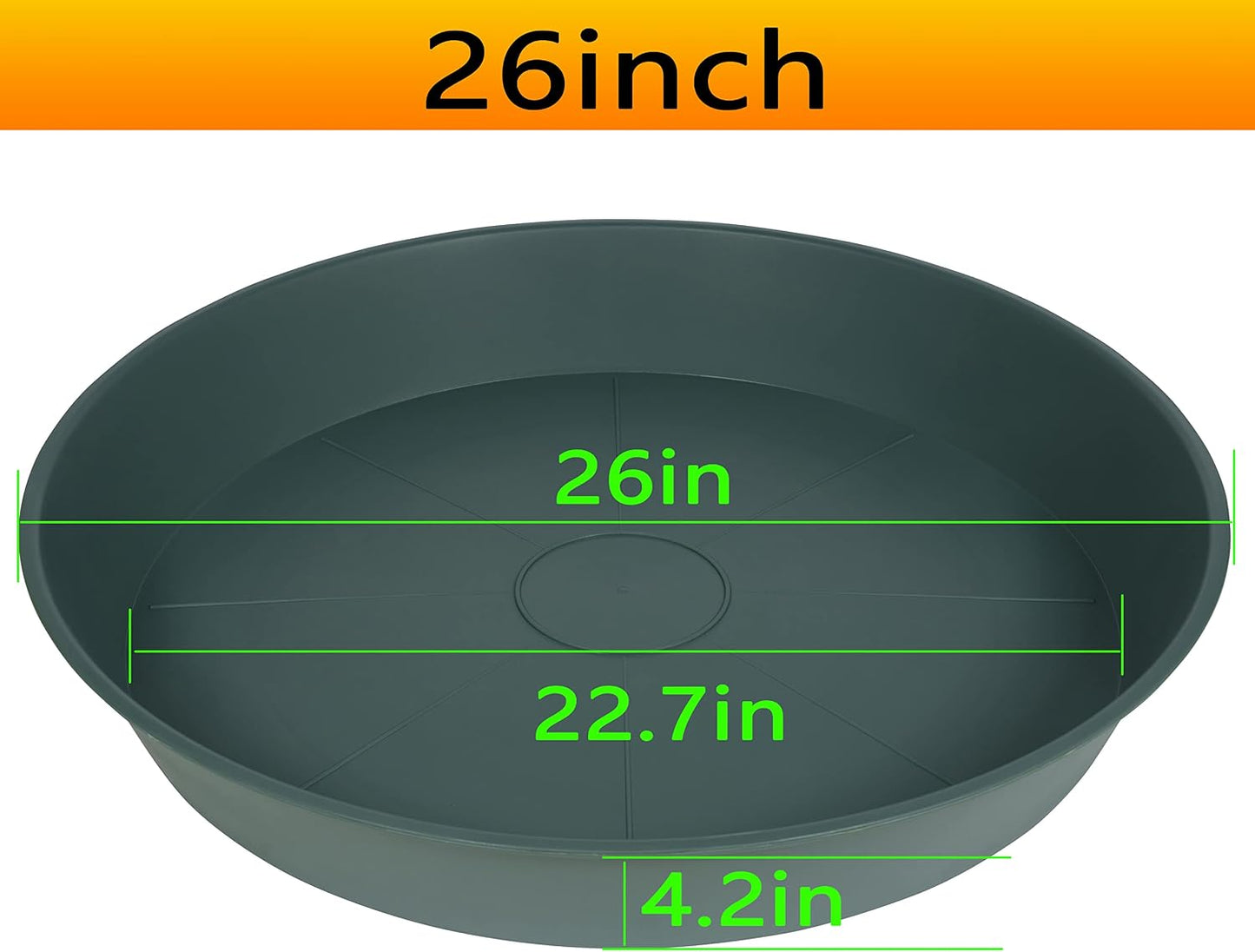 3 Pzas Platos Plástico para Plantas 25-26" Verde