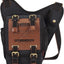 Bolso hombro retro lona con cordón negro