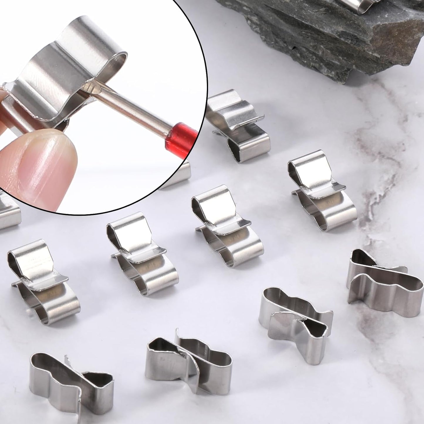50 Clips Alambre Acero Inox 0.88pulg Drenaje Panel Solar