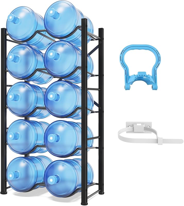 Soporte 5 galones acero carbono 10 botellas oficina gimnasio