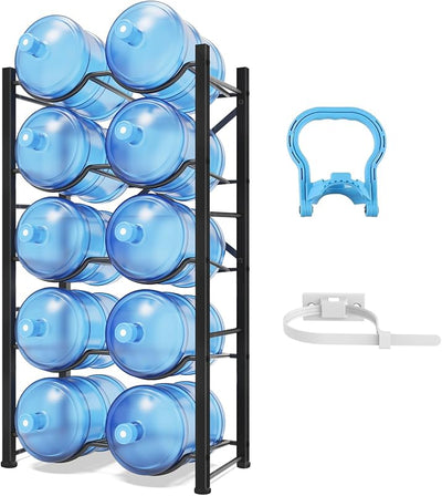 Soporte 5 galones acero carbono 10 botellas oficina gimnasio